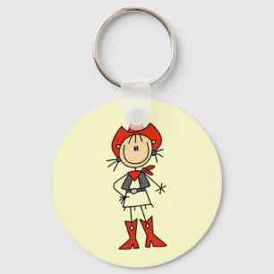 Llavero Vaquera en camisetas rojas y regalos