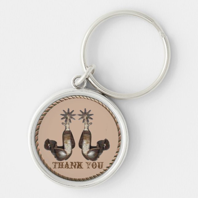 Llavero Vaquera Occidental Con Borde De Ropa (Frente)