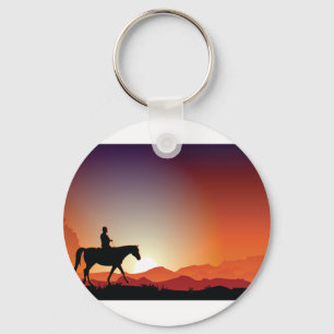 Llavero Vaquero montando una cadena de claves para caballo