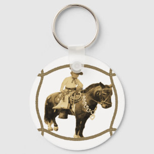 Llavero Vaquero Vintage Occidental En Caballo