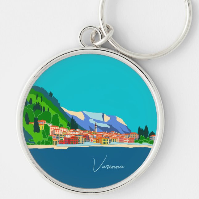 Llavero Varenna Lake Como Italy Illustration Travel (Frente)