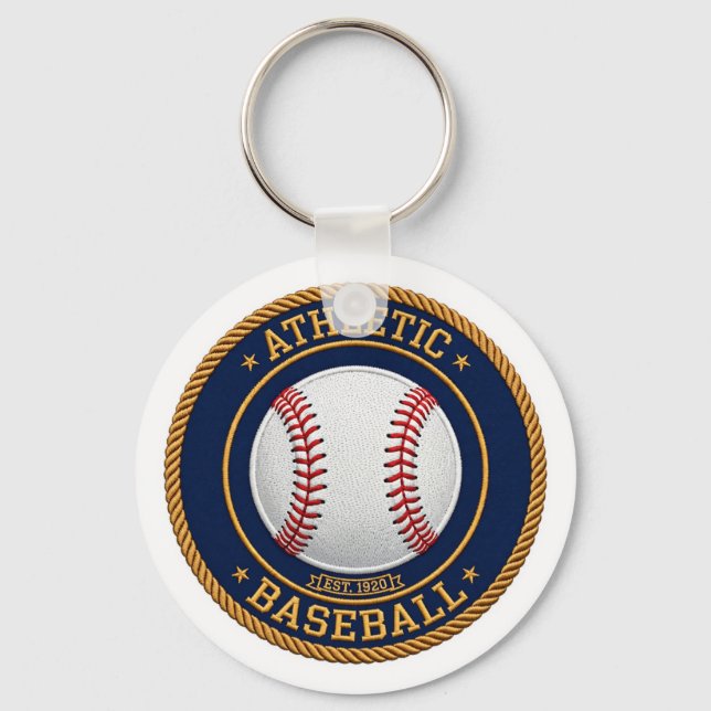 Llavero Varsity Baseball Red Stitch Keychain (Anverso)