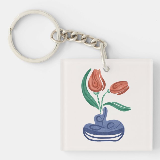 Llavero Vasa moderna con tulipanes | Arte De Vida Con Flor (Frente)