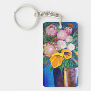 Llavero Vase de flores — Proteas, tulipanes y Rosas