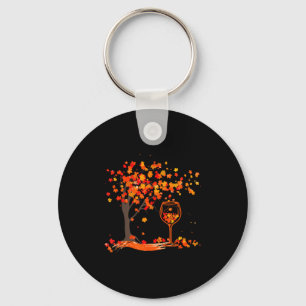 Llavero Vaso De Vino Hoja De Arce Otoño Caída Divertido Be