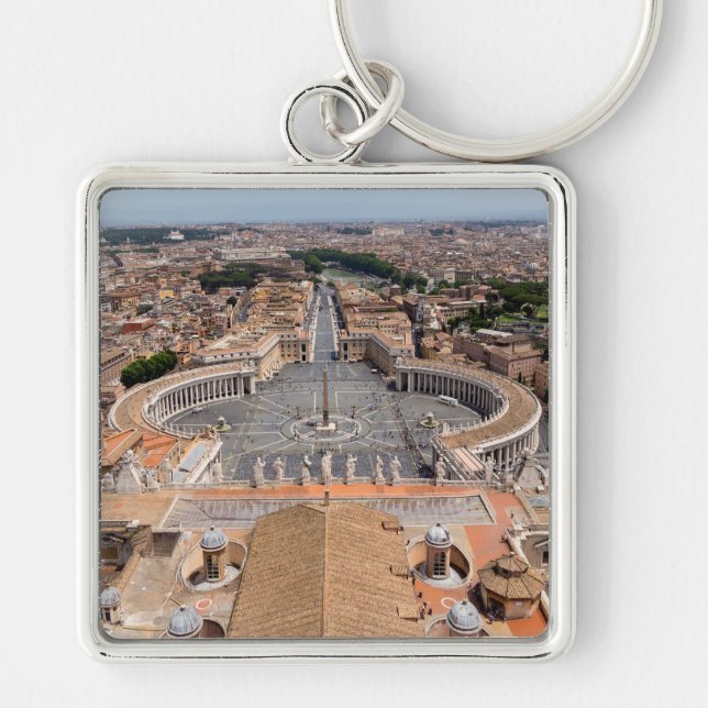 Llavero Vaticano, Italia: Vista aérea de la Plaza San Pedr (Frente)