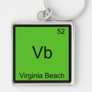 Llavero Vb - Ciudad de Virginia Beach Símbolo de Elemento 