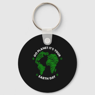Llavero Ve planeta es tu día de la tierra verde vintage ti