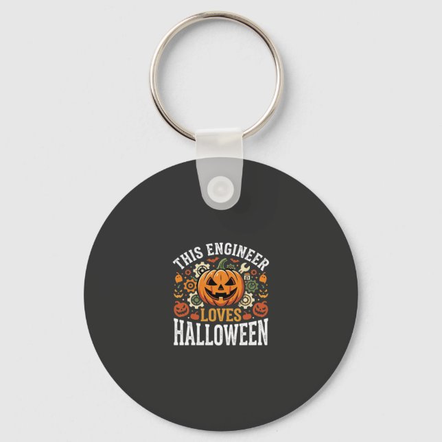 Llavero Vector de calabaza de ingeniero de Halloween (Anverso)