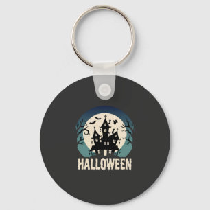 Llavero Vector de Casa Embrujada de Halloween a la Luz de