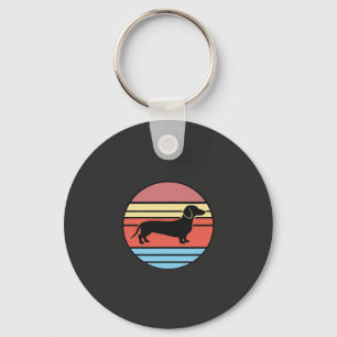 Llavero Vector de puesta de sol retro Dachshund