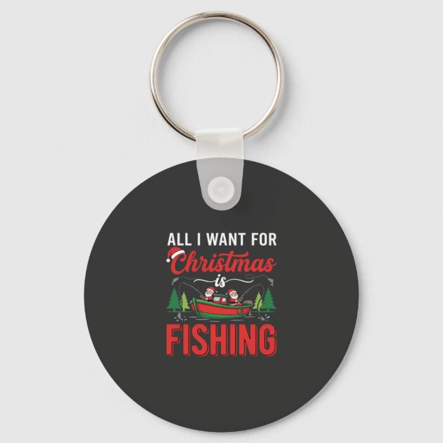 Llavero Vector de Santa de pesca de Navidad (Anverso)