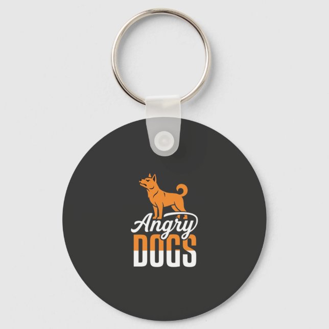 Llavero Vector Mascota Perros Enojados (Anverso)