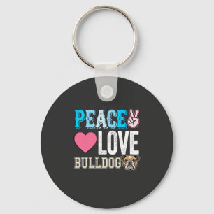 Llavero Vector Perro Bulldog Paz Amor