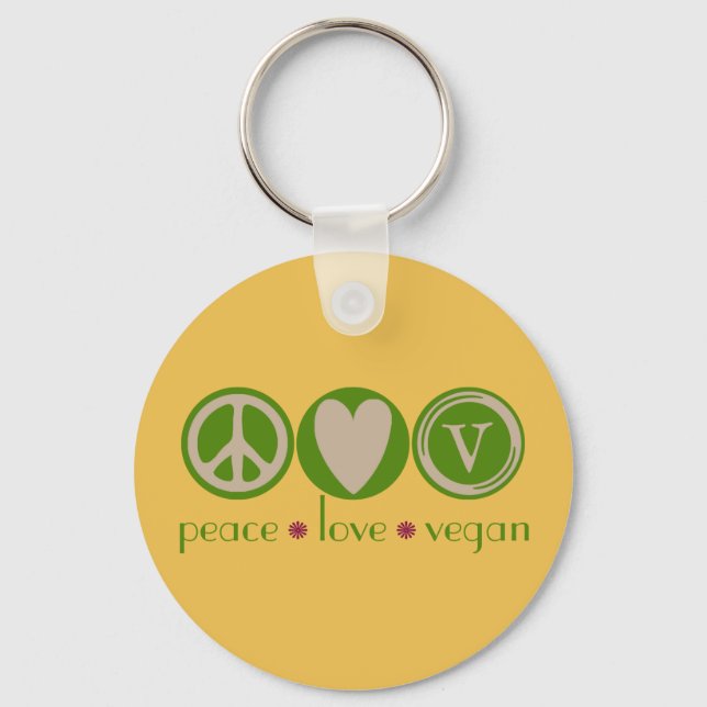 Llavero Vegan por el amor de la paz (Anverso)