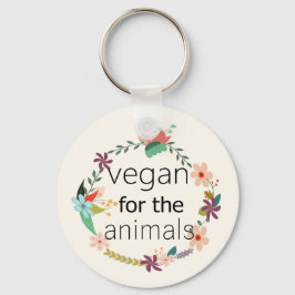 Llavero Vegan por el diseño floral de los animales