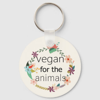 Llavero Vegan por el diseño floral de los animales