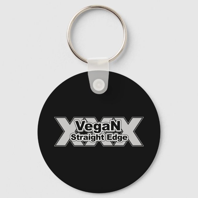 Llavero Vegan Straight Edge Black (Anverso)
