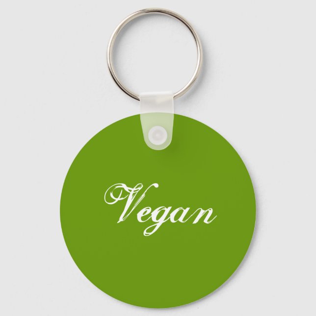 Llavero Vegan. Verde. Lema. Personalizado (Anverso)