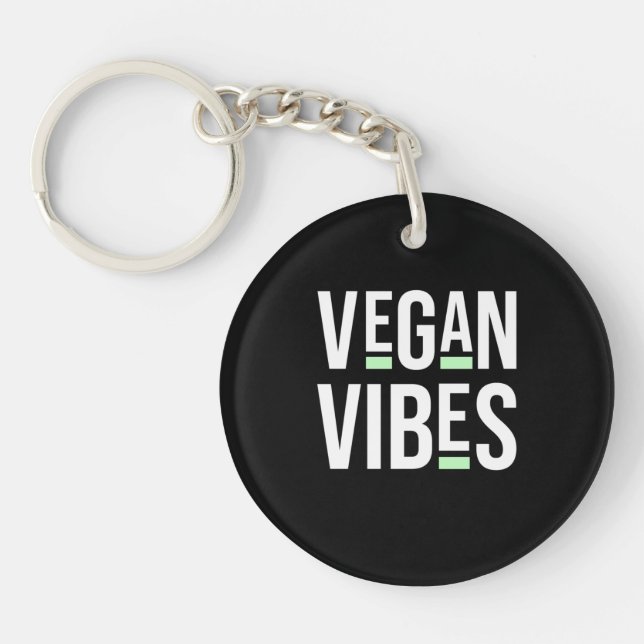 Llavero Vegetariano Vegan Vibes (Frente)