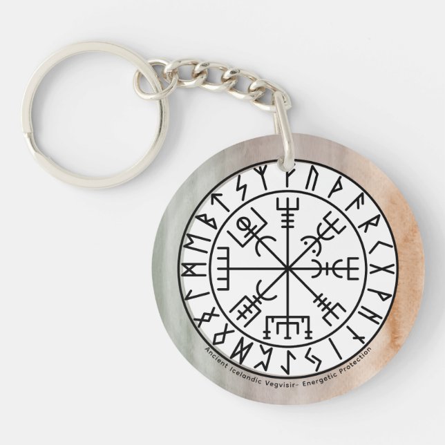 Llavero Vegvisir Viking Compass Symbol Design (Frente)