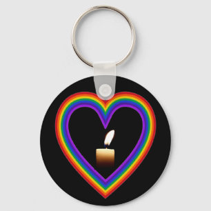 Llavero Vela De Cadena Clave En Un Arcoiris