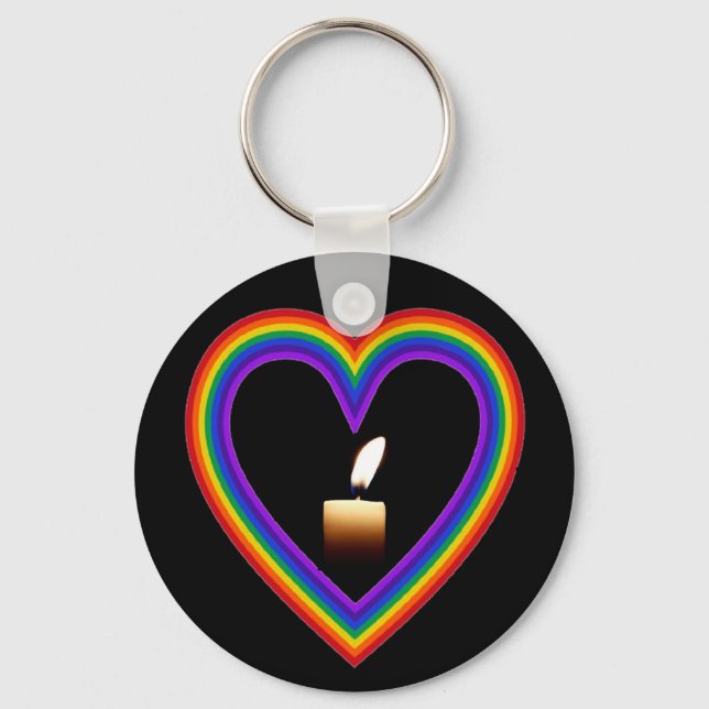 Llavero Vela De Cadena Clave En Un Arcoiris (Anverso)