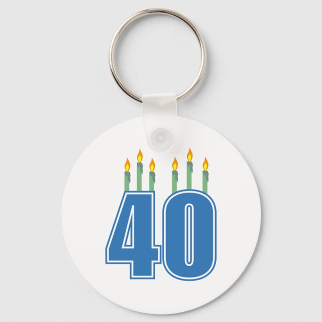 Llavero Velas de cumpleaños 40 (azul / verde) (Anverso)
