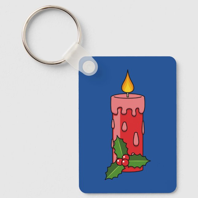 Llavero Velas del pilar rojo navidad con Holly (Anverso)