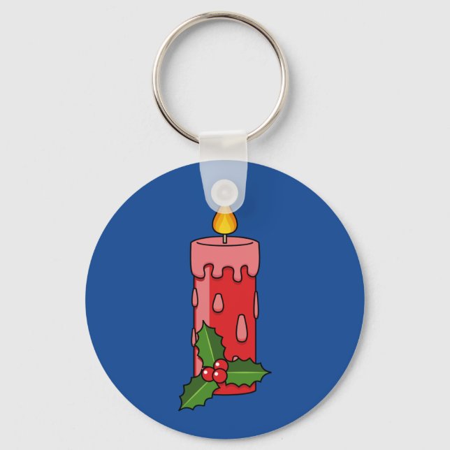 Llavero Velas del pilar rojo navidad con Holly (Anverso)