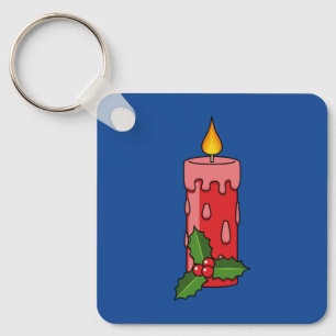 Llavero Velas del pilar rojo navidad con Holly