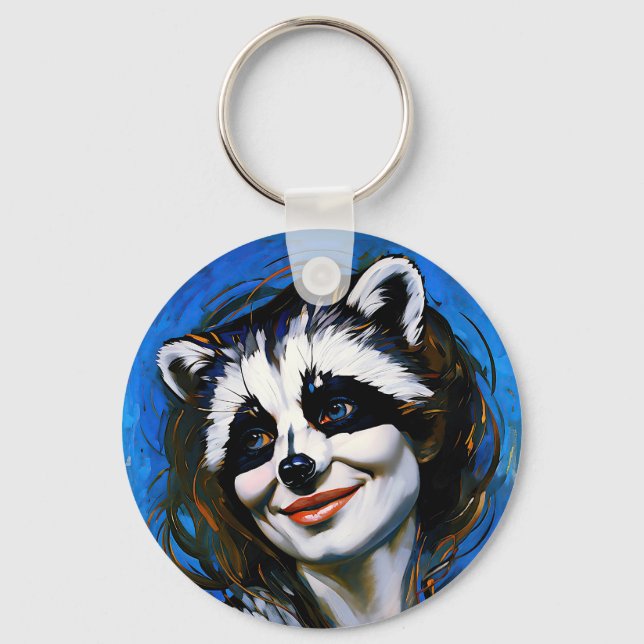 Llavero "Velka Teyani" un tramposo de mapache (Anverso)