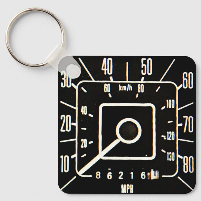 Llavero Velocímetro clásico de camiones de los años 1970 (Anverso)