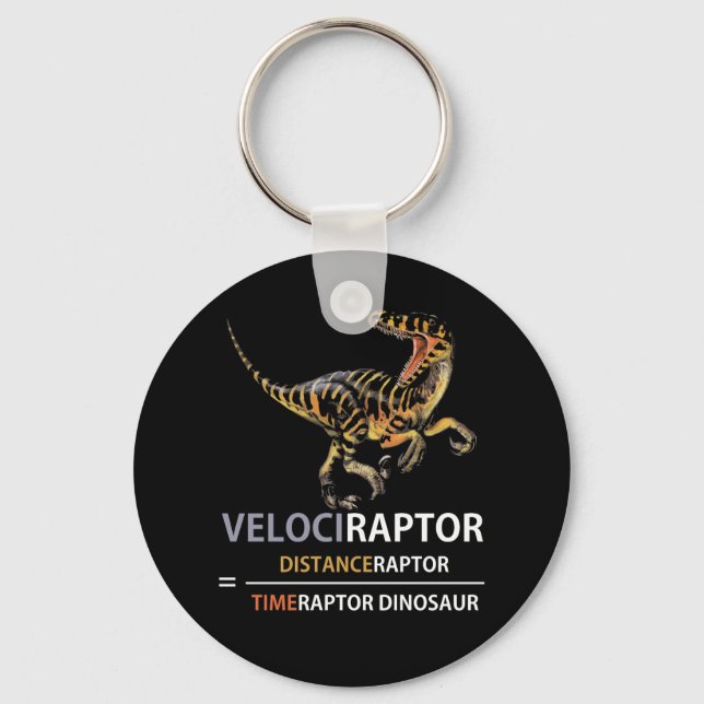 Llavero Velociraptor de dinosaurio geek (Anverso)