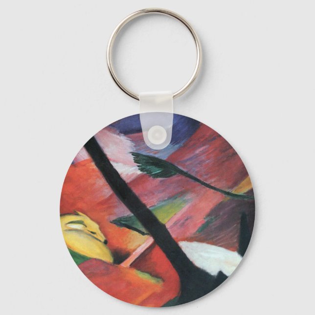 Llavero Venado en el bosque II por Franz Marc; Reh im Wald (Anverso)