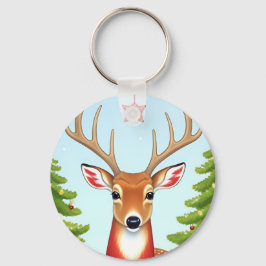 Llavero Venado en invierno Wonderland Scene