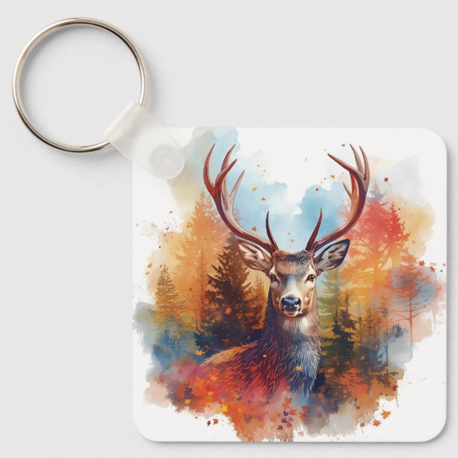 Llavero Venado en un bosque otoñal (Anverso)