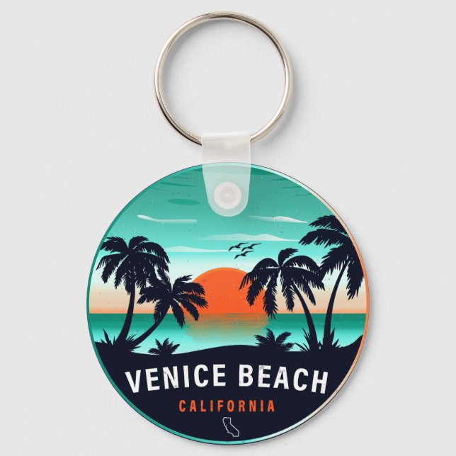 Llavero Venecia Beach California Retro Sunset Souvenirs 80 (Anverso)