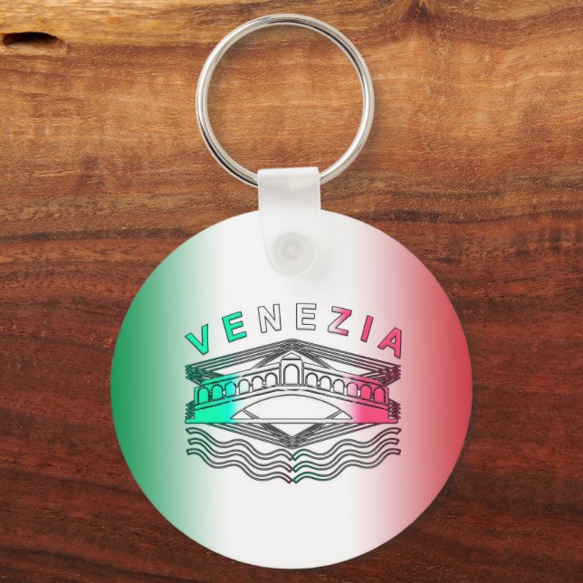 Llavero Venecia Rialto Líneas en negrita Metalizado (Anverso)