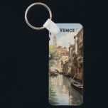 Llavero Venecia Vintage<br><div class="desc">Un regalo perfecto para un ser querido que ama o planea visitar Venecia. Un elegante canal de Venecia con sus casas adyacentes,  Keyring. El texto es opcional y se puede eliminar a través de la pestaña de personalización.</div>