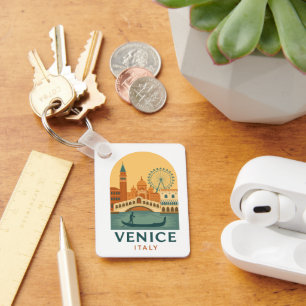Llavero Venecia Vintage Italia Viaje Gondola y Ciudad Retr