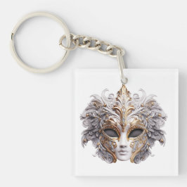 Llavero Venetian Intricately Decorated in Gray and Gold