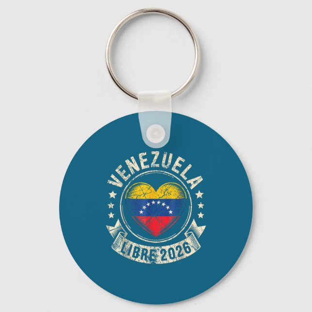 Llavero Venezuela Libre 2026 Venezuela Heart Flag  (Anverso)