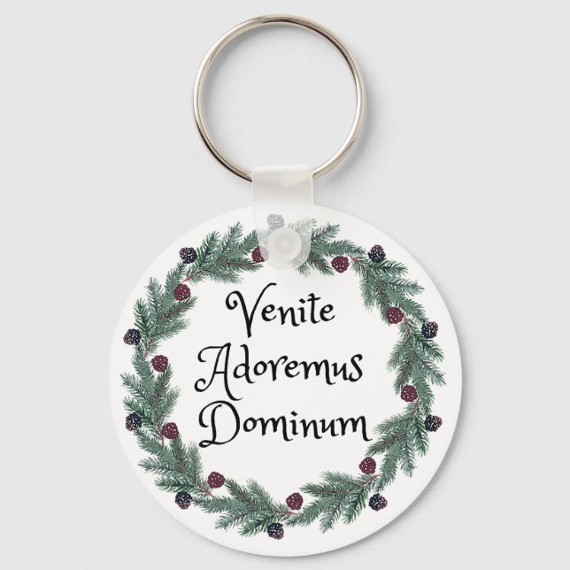 Llavero Venite Adoremus Dominum Navidades religiosos latin (Anverso)