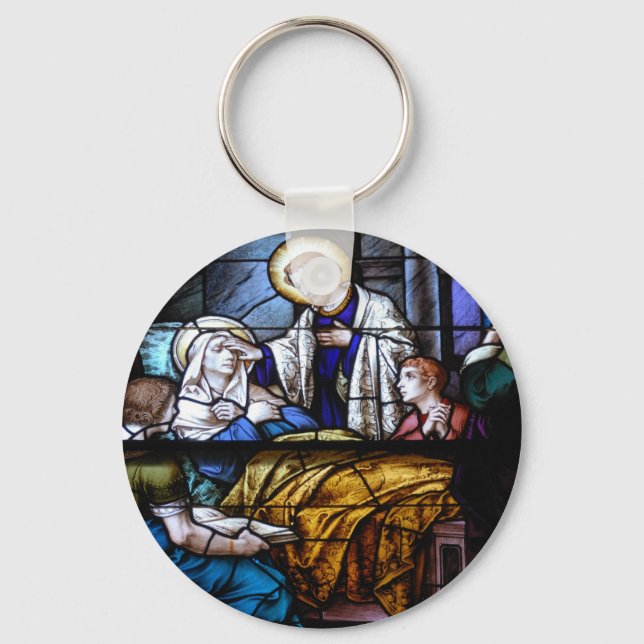 Llavero ventana de vidrio de mancha (Anverso)