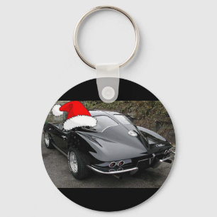 Llavero Ventana/Navidades de división negra Corvette