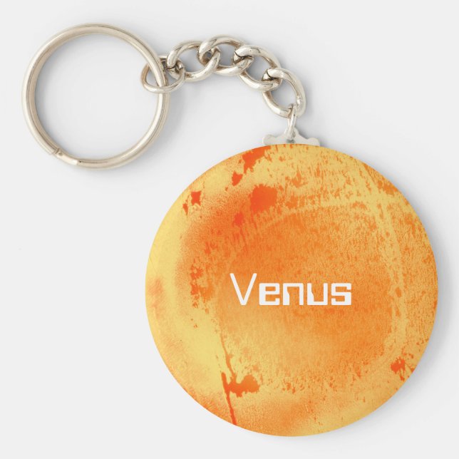 Llavero Venus Planet en Naranja brillante y amarillo (Frente)