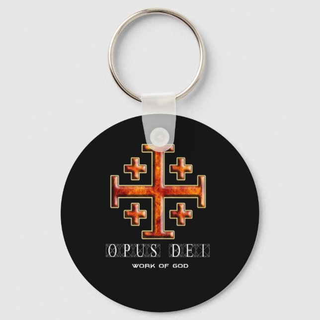 Llavero Ver 3 – Jerusalem Cross – Opus Dei - Black Back (Anverso)