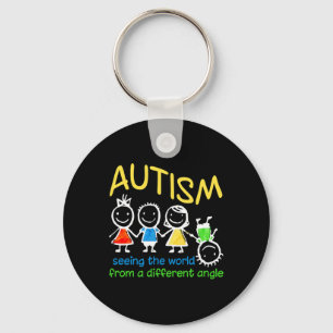 Llavero Ver El Mundo En Un Ánimo De Autismo Diferente