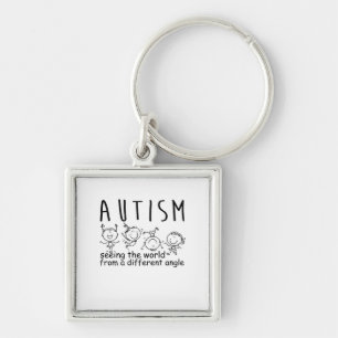 Llavero Ver El Mundo En Un Ánimo De Autismo Diferente